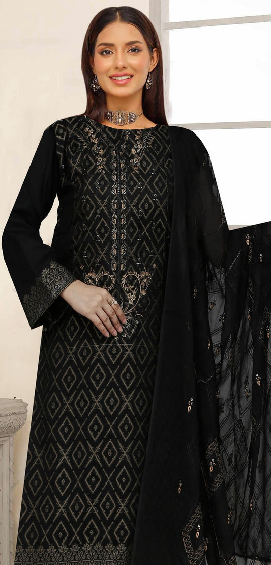 UK – Zircon – Embroidered 3 Piece Unstitched Suit