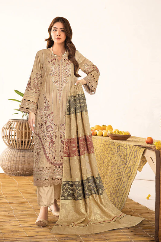 Uswa by Johra – Embroidered Jacquard Lawn 3 Piece Suit