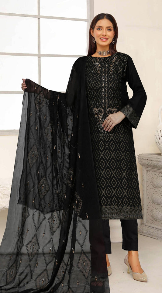 UK – Zircon – Embroidered 3 Piece Unstitched Suit