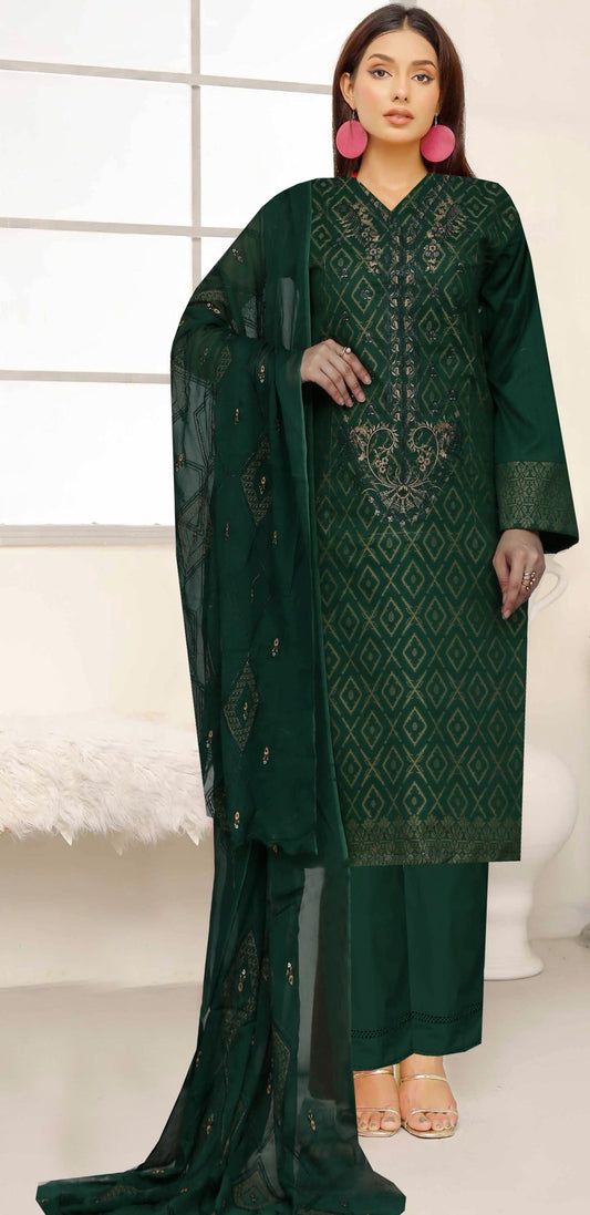 UK– Zircon – Embroidered 3 Piece Unstitched Suit