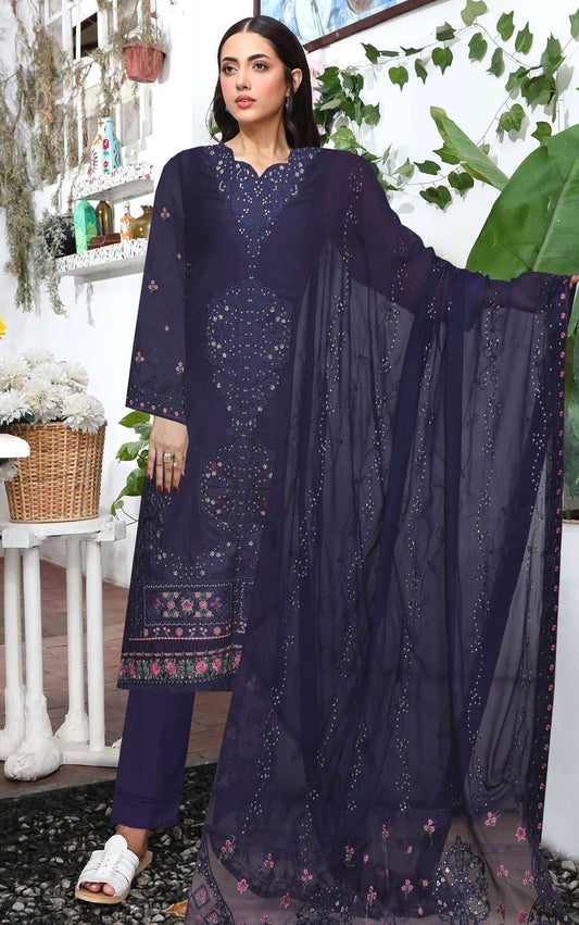 UK Nora-Vol 1505" Lawn Embroidered 3-Piece Suit