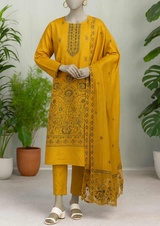 Snober By Bareeze Fashion Embroidery – Unstitched 3 Piece Suit