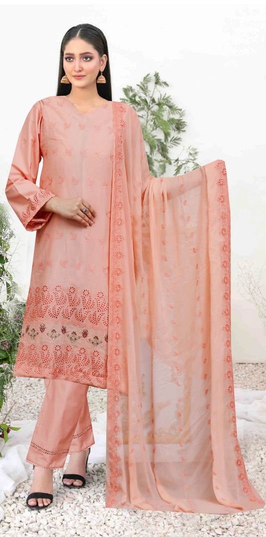 UK By Ghazal – Embroidered Unstitched 3 Piece Suit (Vol-1128)