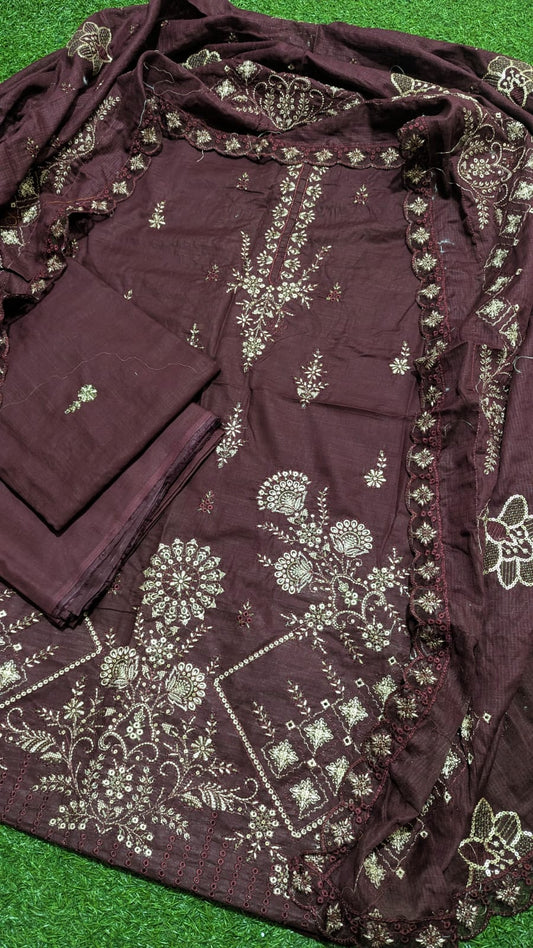 Hazel By Breeza- Unstitched 3-piece Embroidered Printed Lawn