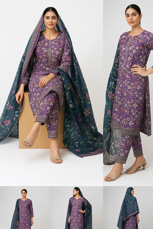 Sana Safinaz Floral Majesty – 3-Piece Unstitched Suit