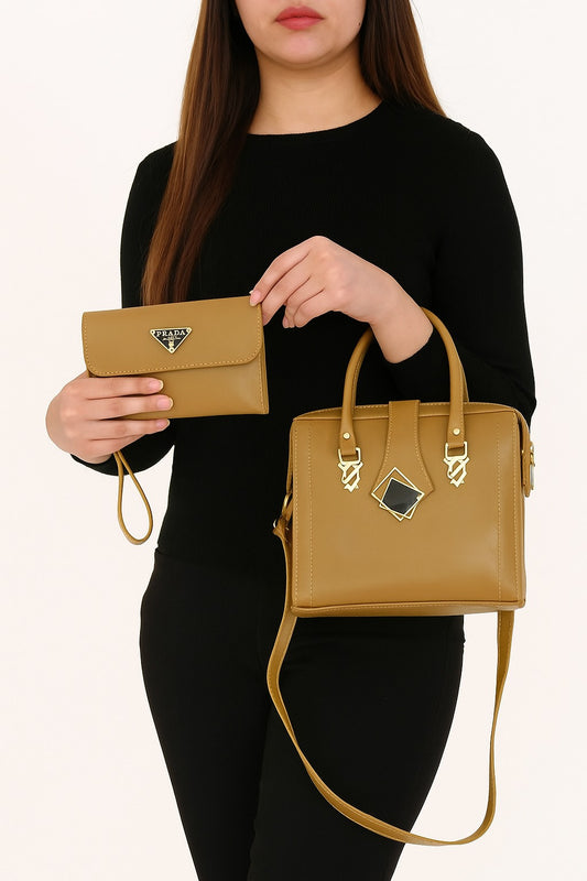 Prada Chic Handbag & Wallet Combo – Elegant Everyday Essential