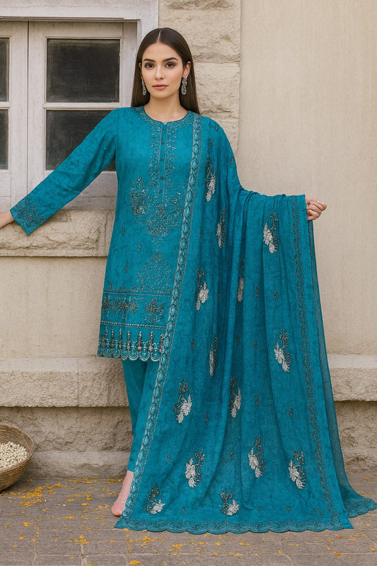 Eman By Bareeze Embroidery – Unstitched 3 Piece Suit