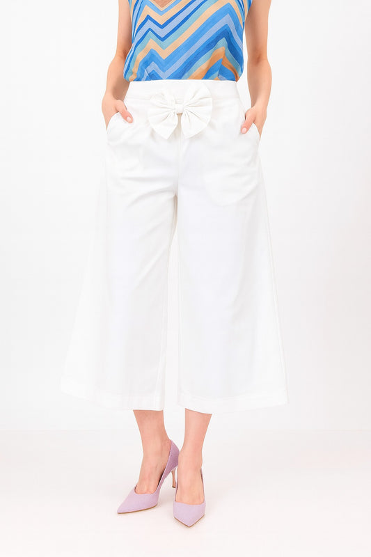 Chic Wide-Leg Culottes with Bow Product