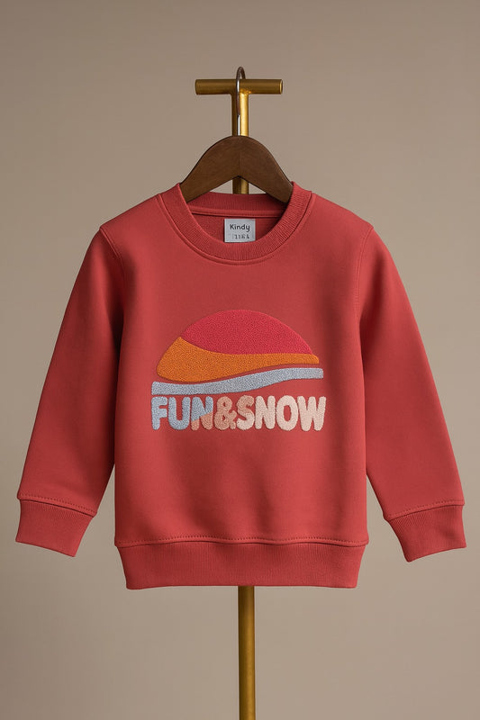 Red “Fun & Snow” Sweatshirt