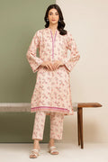 Edenrobe Allure Special Unstitched Khaddar 2-Piece Same Print Suit (Peach)