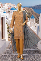 Safina Pop (Vol-01) by A One Textile - 3PC Unstitched Printed Lawn Suit (Mustard Gold)