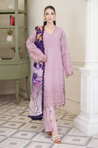 Emerald By Johra - 3 Piece Unstitched Embroidered Chikankari Lawn Suit (Light purple)