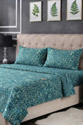 Luxury Double Bed Sheet Set with Pillow Covers by KBC Fashion (Deep Teal)