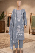 Dream by Breeza Fashion - 3PC Unstitched Embroidered Lawn Suit (Muted Steel Blue)