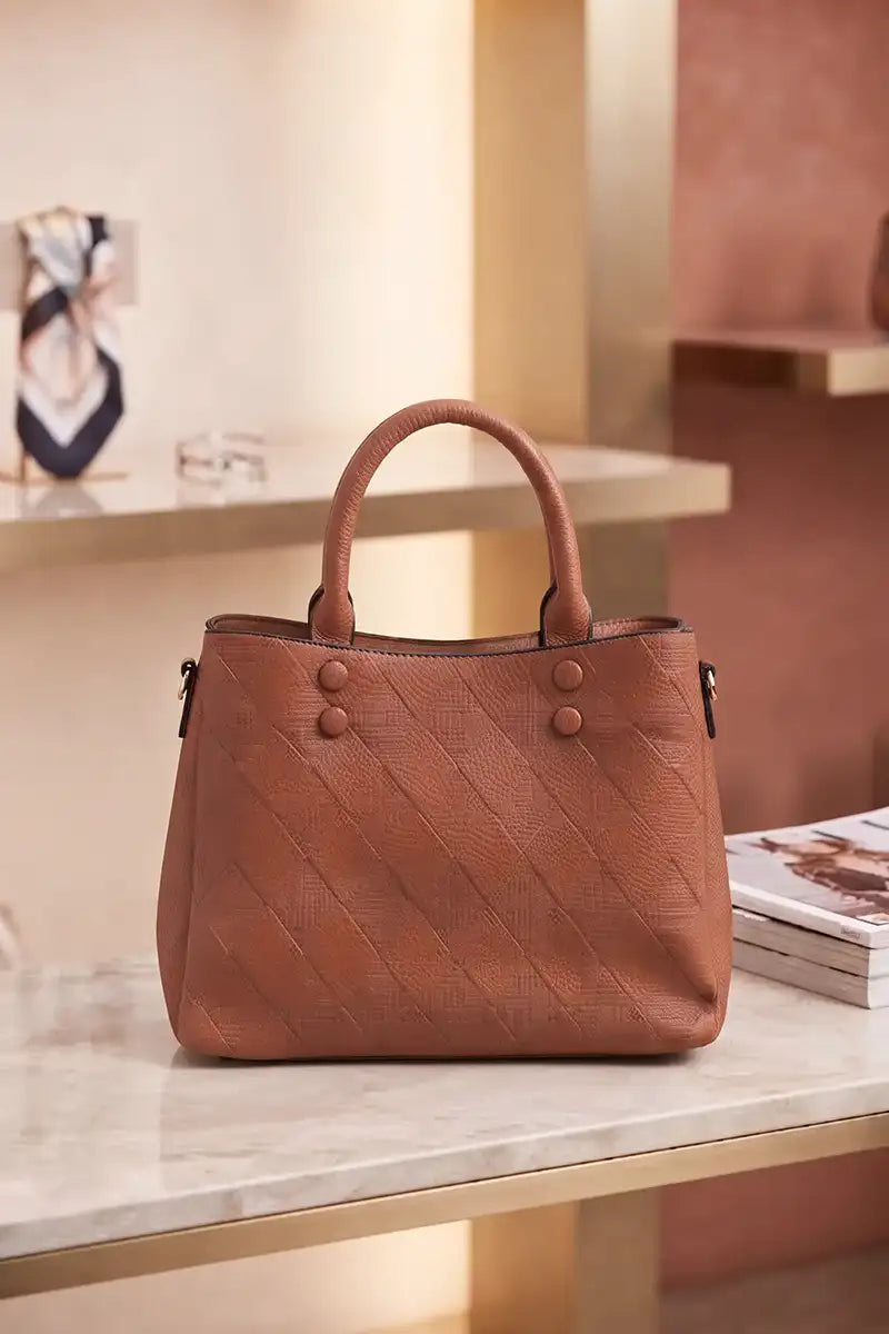 Premium Women's Imported Handbag (Saddle Brown)