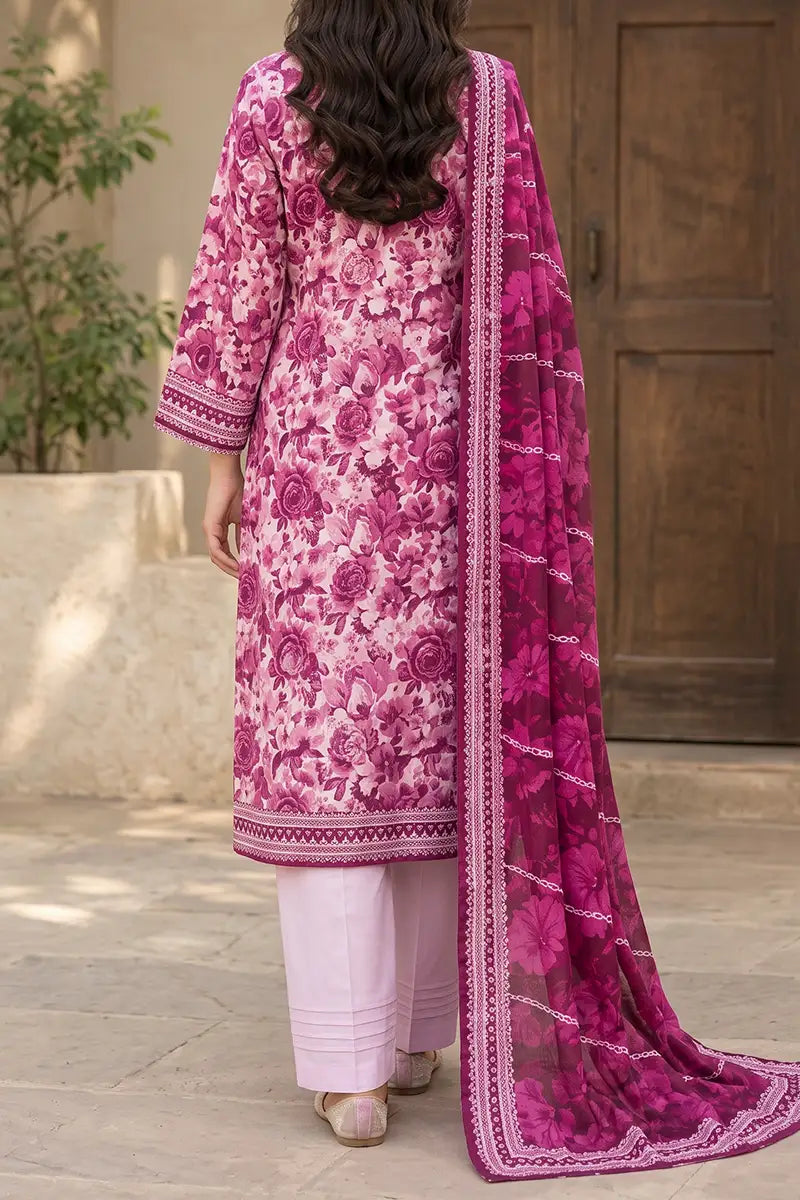 Mehar Unstitched 3-Piece Lawn Collection (Plum)