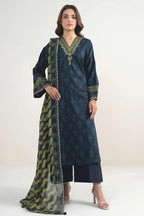 Sapphire Vol.6 - 3PC Unstitched Printed Lawn Suit (Dark Navy)