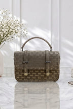 Imported Women's Structured Handbag (Olive Grey)