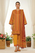 MTJ Unstitched 3-Piece Lawn Collection (Ocher Yellow)