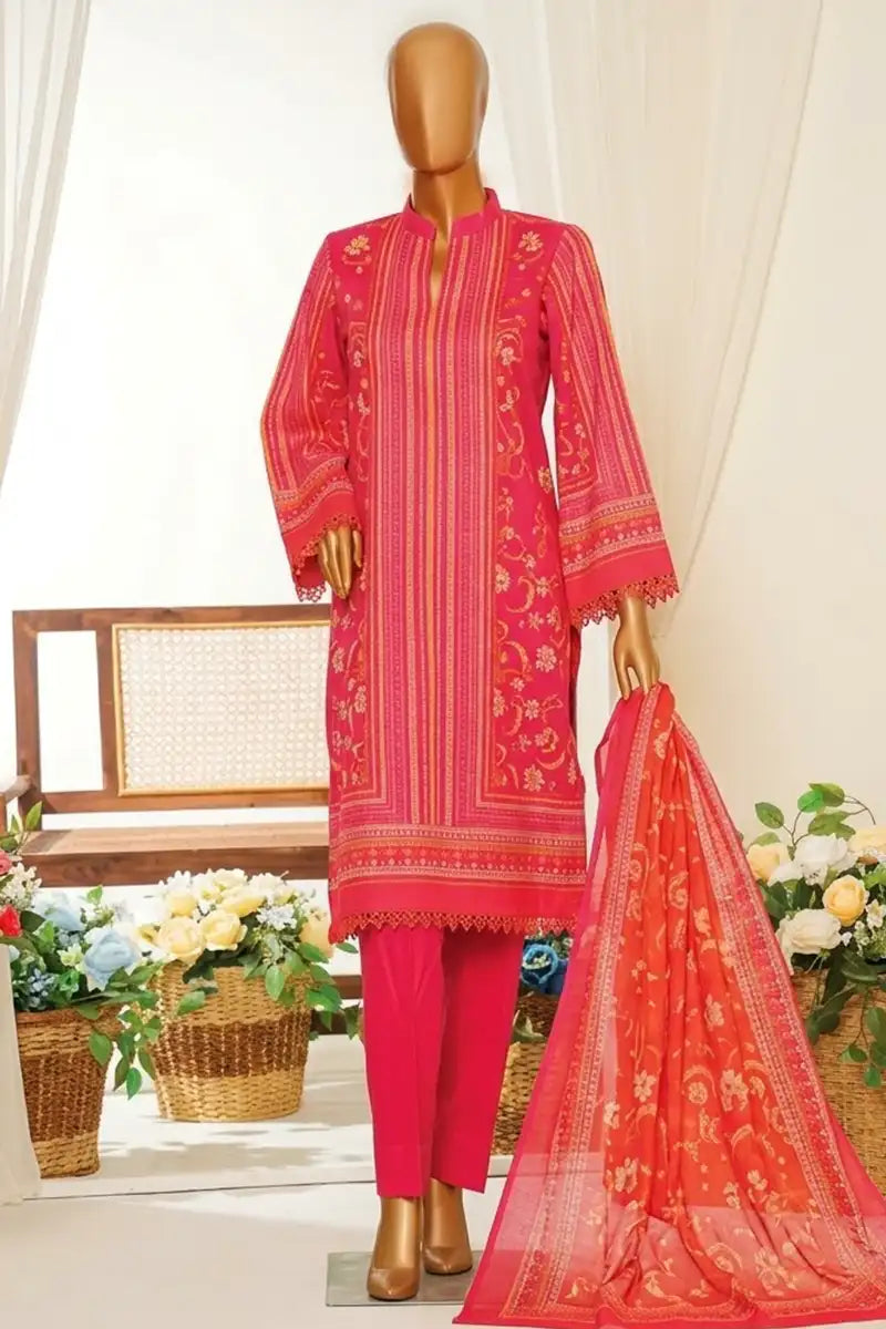 MTJ Unstitched 3-Piece Lawn Collection (Fuchsia)
