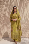 Millat - 3PC Unstitched Embroidered Lawn Suit (Lime)