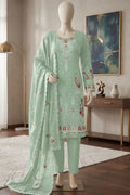 Marvi by Breeza Fashion - 3PC Unstitched Embroidered Lawn Suit (Light Sage Green)