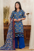 Mor Bagh 3-Piece Unstitched Printed Lawn Suit (French Blue)