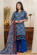 Mor Bagh 3-Piece Unstitched Printed Lawn Suit (French Blue)