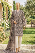 Safina Zeenat Printed Lawn 3-Piece Unstitched Suit (Dark Espresso)