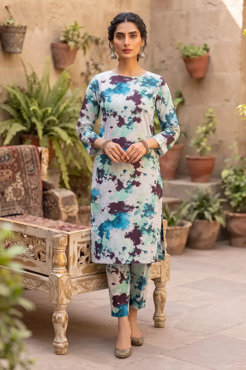 Sana Safinaz Printed Lawn Unstitched 2-Piece Suit (Ocean)