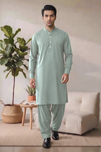 Saya Men’s Wash & Wear Unstitched Suit (Mint Green)
