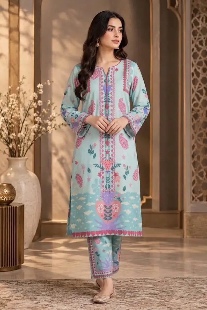 Women's Premium Stitched 2-Piece Suit (Aqua Blue)