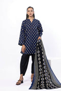 Sapphire (Vol.4) - 3PC Unstitched Printed Lawn Suit (Navy Blue)
