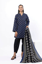Sapphire (Vol.4) - 3PC Unstitched Printed Lawn Suit (Navy Blue)