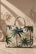 KBC - Canvas Handbags (Cream & Palm Leaf Green)
