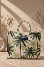 KBC - Canvas Handbags (Cream & Palm Leaf Green)