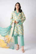 Sapphire Lawn Vol.08 - 3PC Unstitched Printed Lawn Suit (Pastel Mint Green)