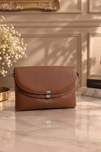 Premium Ruby leather handbag for Women (Camel Brown)
