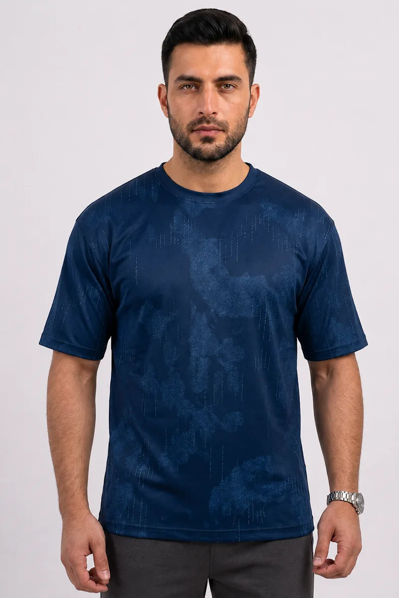 Men Drop Shoulder T-Shirt by KBC Fashion (Navy Blue)