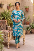 Sana Safinaz Printed Lawn Unstitched 2-Piece Suit (Ocean Teal)