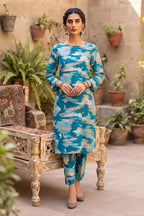 Sana Safinaz Printed Lawn Unstitched 2-Piece Suit (Ocean Teal)