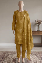 Milano by Breeza Fashion - 3PC Unstitched Embroidered Lawn Suit (Gold)