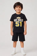 Boys T-Shirt & Shorts Set (Jet Black)