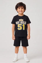 Boys T-Shirt & Shorts Set (Jet Black)