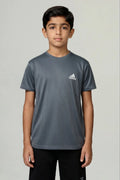 Adidas - Boys Classic Crew Neck T-Shirt (Slate Grey)