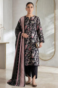 Khaadi – 3 Piece Unstitched Digital Printed Lawn Suit (Black & Rose Pink)