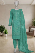 Pariyon Ki Rani by Breeza Fashion - 3PC Unstitched Embroidered Lawn Suit (Teal Green)