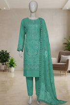 Pariyon Ki Rani by Breeza Fashion - 3PC Unstitched Embroidered Lawn Suit (Teal Green)