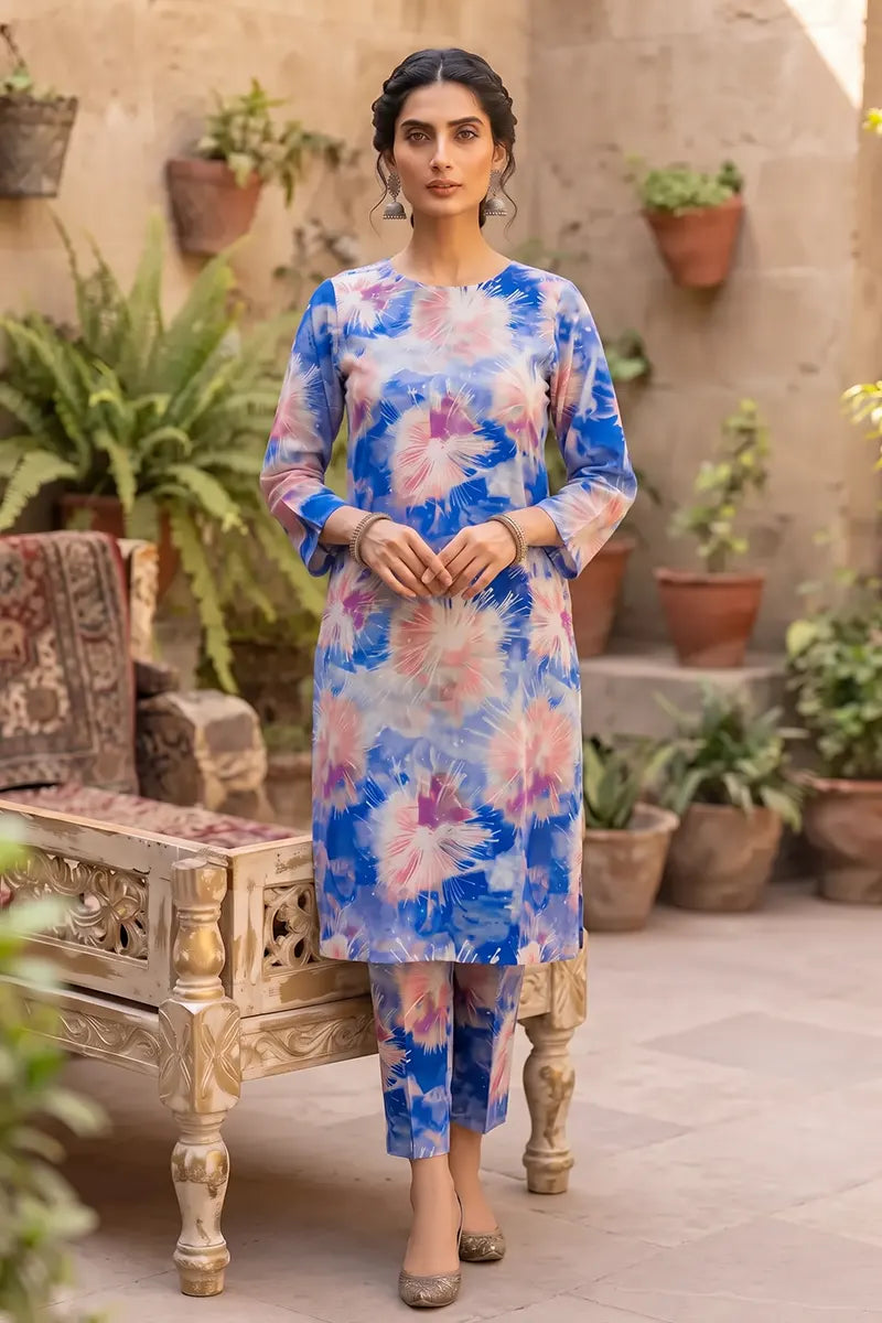 Sana Safinaz Printed Lawn Unstitched 2-Piece Suit (Cobalt)