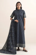 Sapphire Vol.6 - 3PC Unstitched Printed Lawn Suit (Midnight Blue)